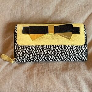 Betsey Johnson Yellow and Black Bow Wallet